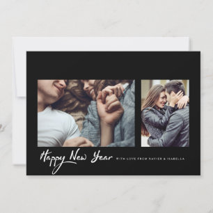 Cartão De Festividades Foto do Ano Novo do Quadro Preto do hipster