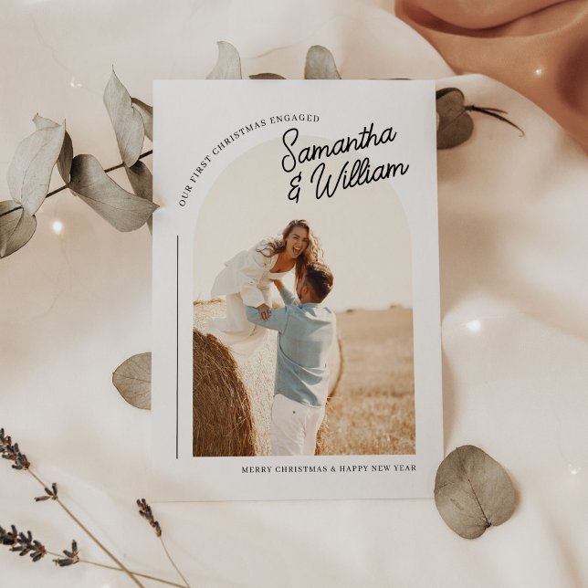 Cartão De Festividades Foto do Arch Boho Envolvido no Natal (Criador carregado)