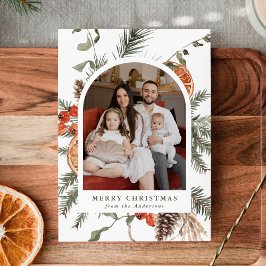 Cartão De Festividades Foto do arco de citros botânico Elegante