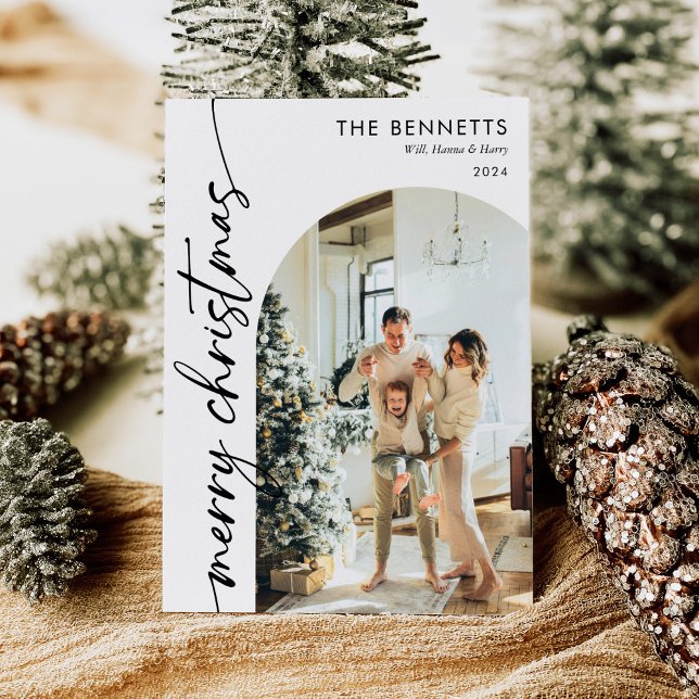 Cartão De Festividades Foto do Arco de Natal do Modern Boho (Criador carregado)