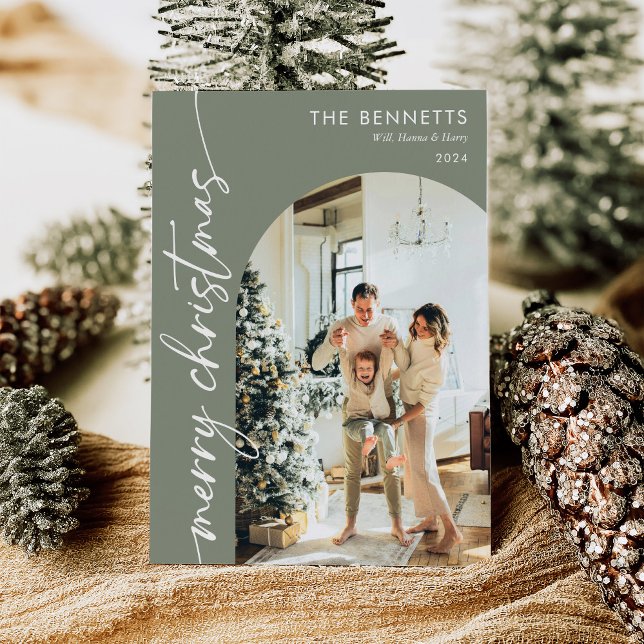 Cartão De Festividades Foto do Arco de Natal do Modern Boho (Criador carregado)