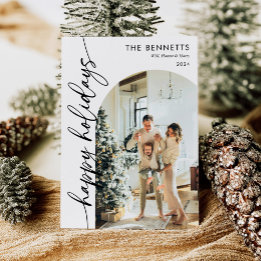 Cartão De Festividades Foto do Arco Feliz de Feriados de Caligrafia