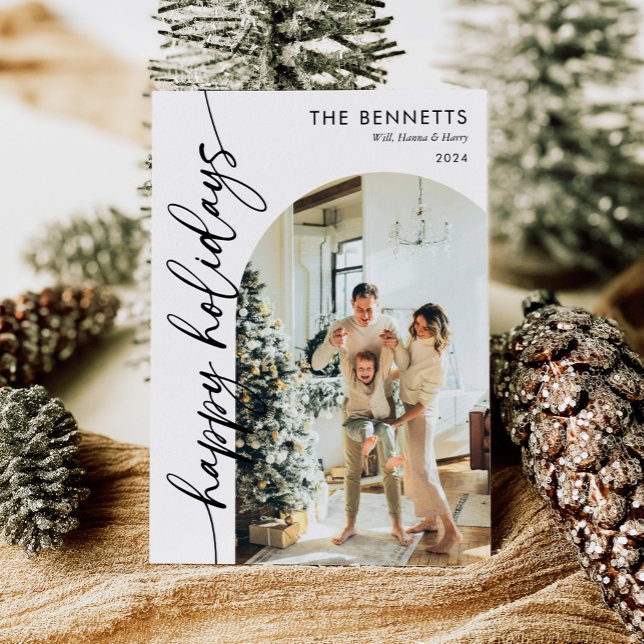 Cartão De Festividades Foto do Arco Feliz de Feriados de Caligrafia (Criador carregado)