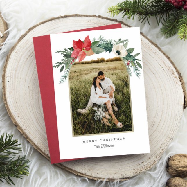 Cartão De Festividades Foto do arco floral de inverno (Criador carregado)