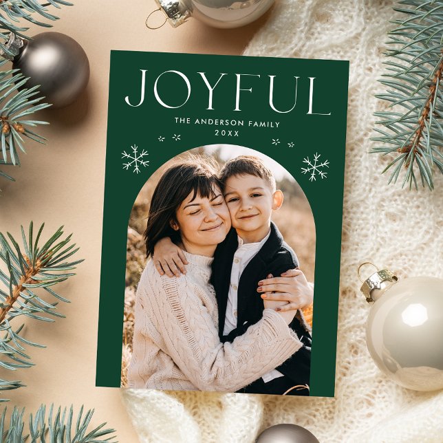 Cartão De Festividades Foto do Arco Snowflake Verde (Criador carregado)