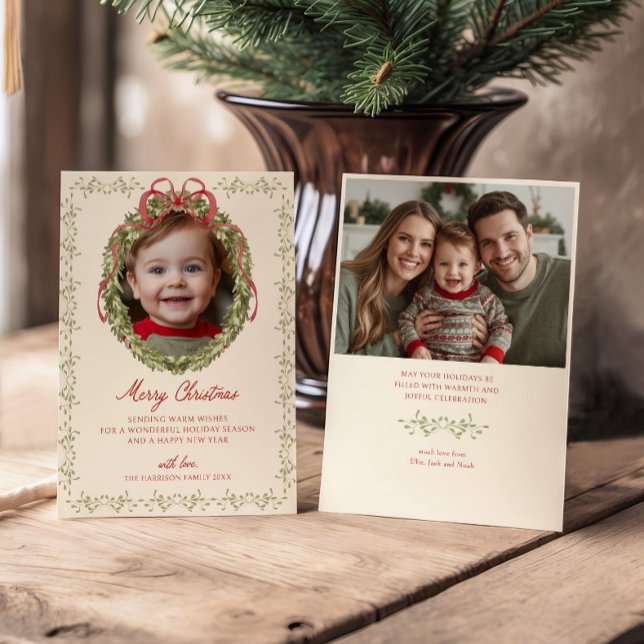 Cartão De Festividades Foto do Arco Vermelho Wreath (Criador carregado)