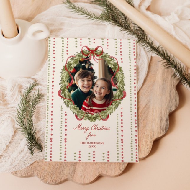 Cartão De Festividades Foto do Arco Vermelho Wreath (Criador carregado)