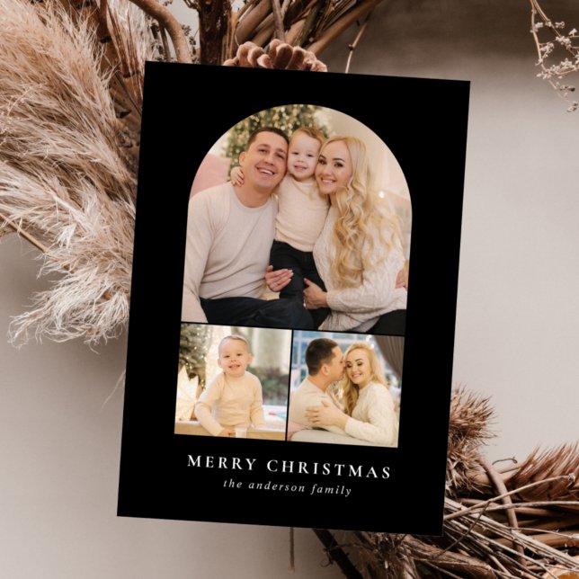 Cartão De Festividades Foto do Black Minimalist Arch 3 (Criador carregado)