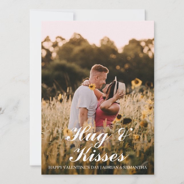 Cartão De Festividades Foto do casal de dia de os namorados Elegante Simp (Frente)