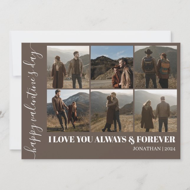 Cartão De Festividades Foto do casal de dia de os namorados Elegante Simp (Frente)