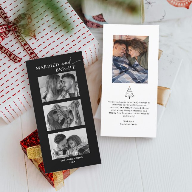 Cartão De Festividades Foto do casal Primeiro Natal (Criador carregado)