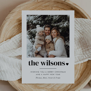 Cartão De Festividades Foto do Coração do Nome da Família