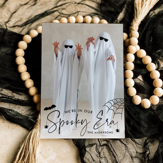 Cartão De Festividades Foto do Dia das Bruxas da Era Bonita Spooky (Criador carregado)