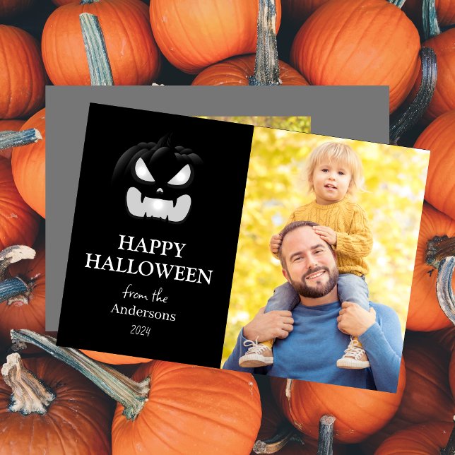 Cartão De Festividades Foto do Dia das Bruxas de Manuscrito Moderno (Criador carregado)