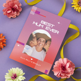 Cartão De Festividades FOTO do Dia das Mães Celestial BEST MUM EVER