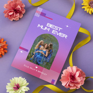 Cartão De Festividades FOTO do Dia das Mães Celestial MELHOR MÃE DE TODAS