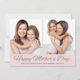 Cartão De Festividades Foto do Dia de as mães Simples Minimalista e Feli