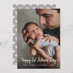 Cartão De Festividades Foto do Dia de os pais pela primeira vez