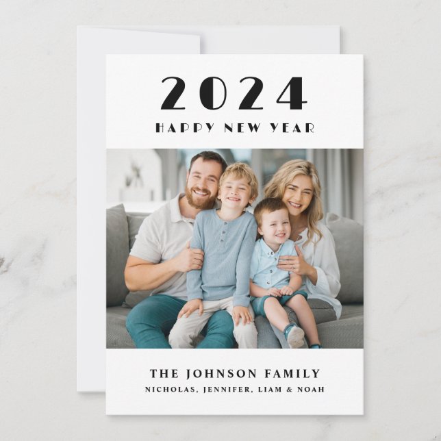 Cartão De Festividades Foto do feliz ano novo (Frente)