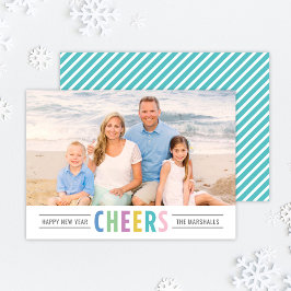 Cartão De Festividades Foto do Feliz ano novo Aqua de Saúde Brilhante