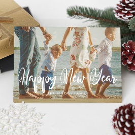 Cartão De Festividades Foto do Feliz ano novo de chic moderno