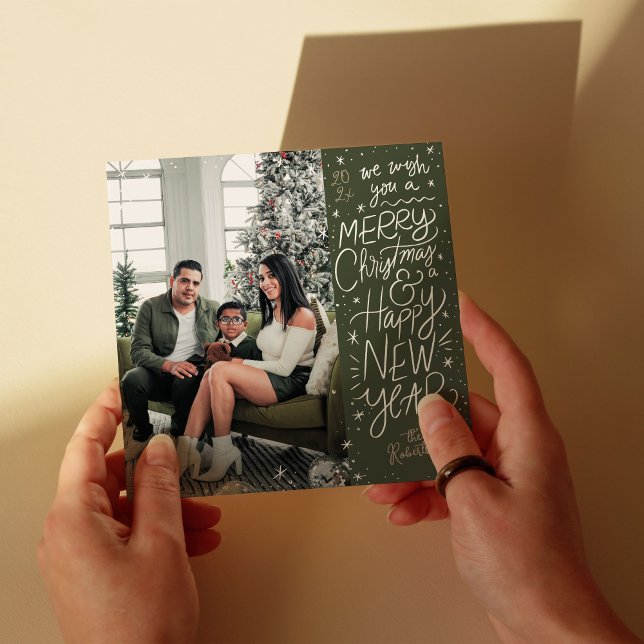 Cartão De Festividades Foto do Feliz ano novo Feliz de Natal (Criador carregado)