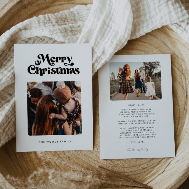 Cartão De Festividades Foto do Feliz Natal do Meio século Retro 2 (Criador carregado)