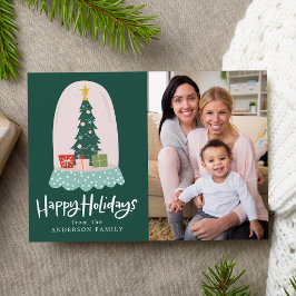 Cartão De Festividades Foto do Globo de Neve Whimsical