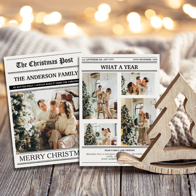 Cartão De Festividades Foto do jornal natalino Quê ano (Criador carregado)
