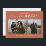 Cartão De Festividades Foto do Natal 2: terracota botânica<br><div class="desc">Feliz Natal,  moderno e elegante,  cor d'água seca,  cor botânica esmutada,  cores terracotta,  feriado 2,  foto,  cartão de Natal.</div>