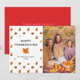 Cartão De Festividades Foto do outono do Dia de Ação de Graças da Elegant