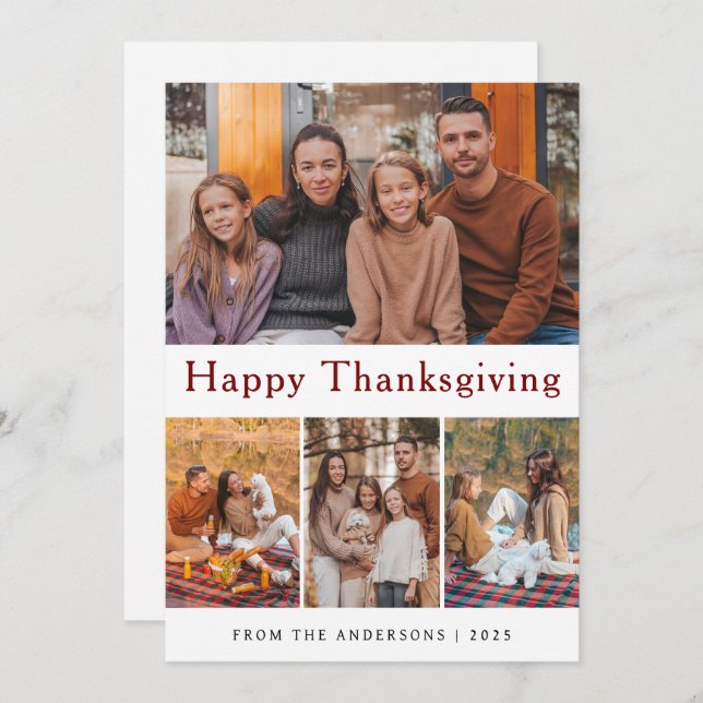 Cartão De Festividades Foto do outono do Dia de Ação de Graças da Elegant (Frente/Verso)