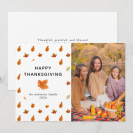 Cartão De Festividades Foto do outono do Dia de Ação de Graças da Elegant