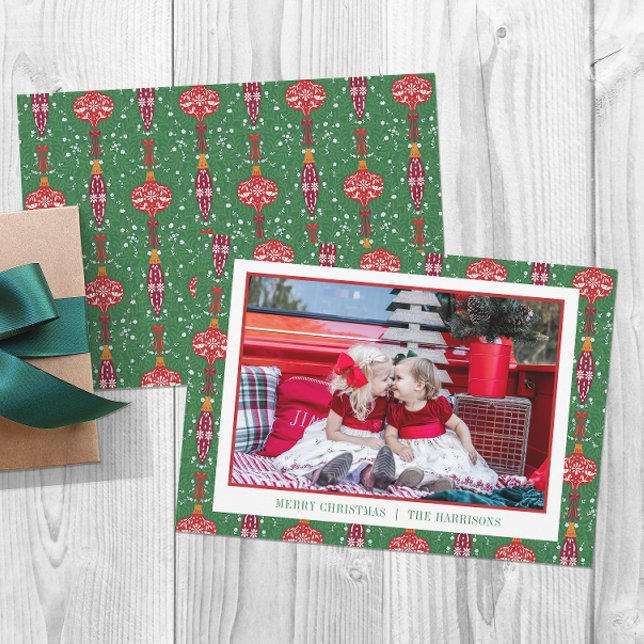 Cartão De Festividades Foto do padrão de Enfeites de natal festivos (Criador carregado)