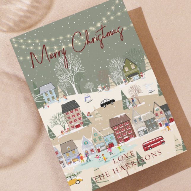 Cartão De Festividades Foto do Red 1 da Rússia Tradicional Feliz Natal (personalised Christmas card winter wonderland)