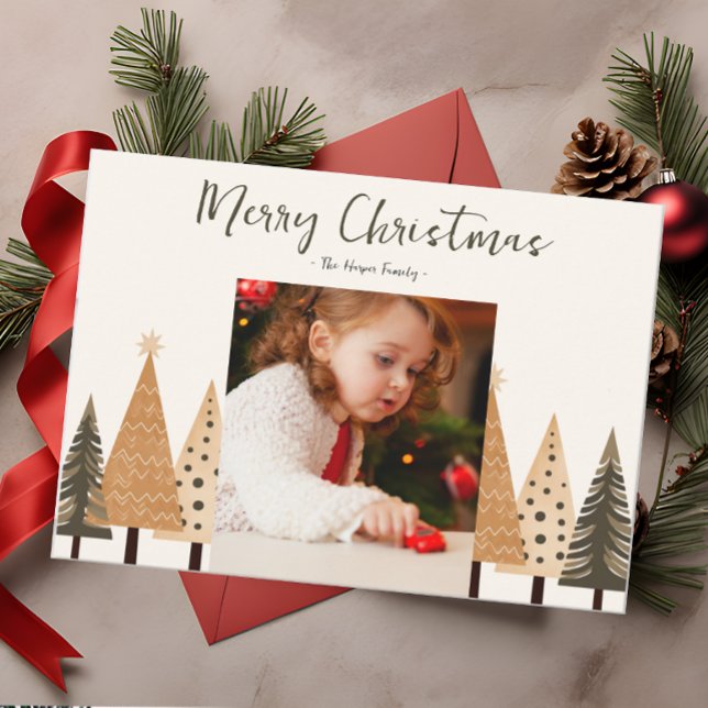 Cartão De Festividades Foto do Retrato Neutro da Floresta de inverno (Criador carregado)