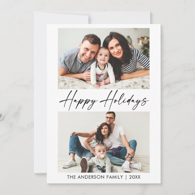 Cartão De Festividades Foto do Script 2 de Tinta Moderna Caligráfica (Frente)