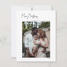 Cartão De Festividades Foto do Solteiro Vertical do Script de Natal Moder