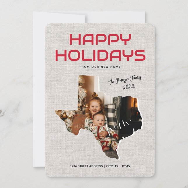 Cartão De Festividades Foto do Texas Moving Announce Happy Holidays (Frente)