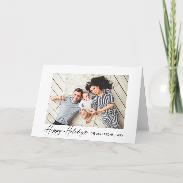 Cartão De Festividades Foto dobrada do script de tinta da caligrafia mode (Frente)