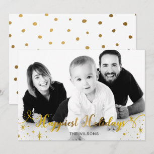Cartão De Festividades Foto dourada com escrita Mod Script