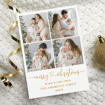 Cartão De Festividades Foto Dourada de Foto do Coração do Script Calliogr<br><div class="desc">Cartões de Férias de Natal Feliz 4 - Texto Dourado</div>
