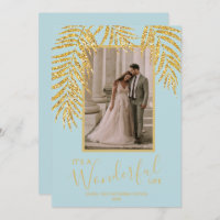 Foto Dourada Tropical de Natal Azul