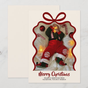 Cartão De Festividades Foto e Fita Personalizados de Feliz Natal