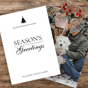 Cartão De Festividades Foto e Texto de Natal Personalizados Simples