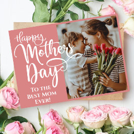 Cartão De Festividades Foto e Texto Personalizados Dia das Mães Melhor Mã