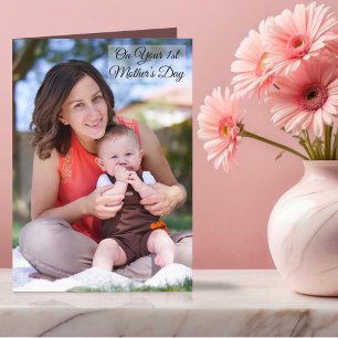Cartão De Festividades Foto e texto personalizados no primeiro dia da mãe