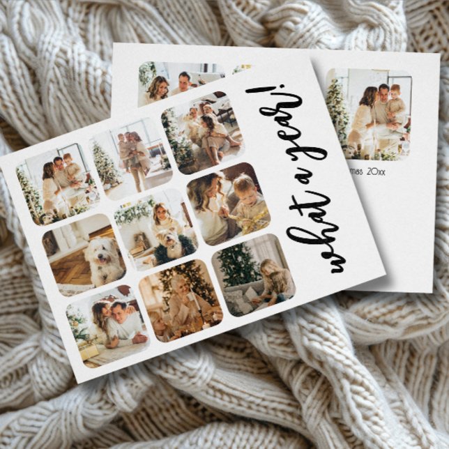 Cartão De Festividades Foto e texto personalizados para o ano 12 (What a Year 12 Photo and Text Personalized Holiday Cards by Ricaso. Christmas make your own cards
)