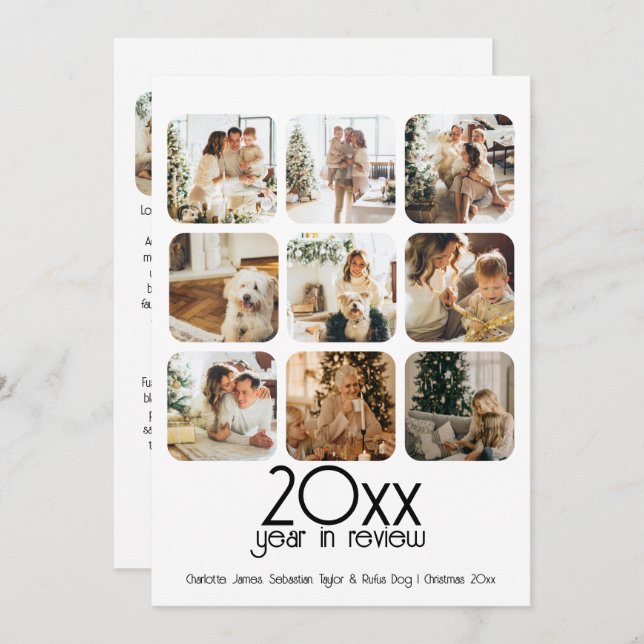 Cartão De Festividades Foto e texto personalizados para o ano 12 (Frente/Verso)