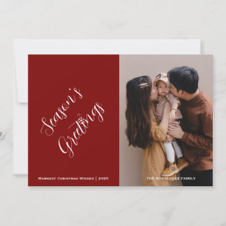 Cartão De Festividades Foto e texto personalizáveis de Natal